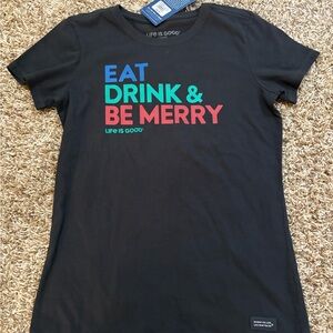 Life Is Good Black Tee with Vibrant Graphic